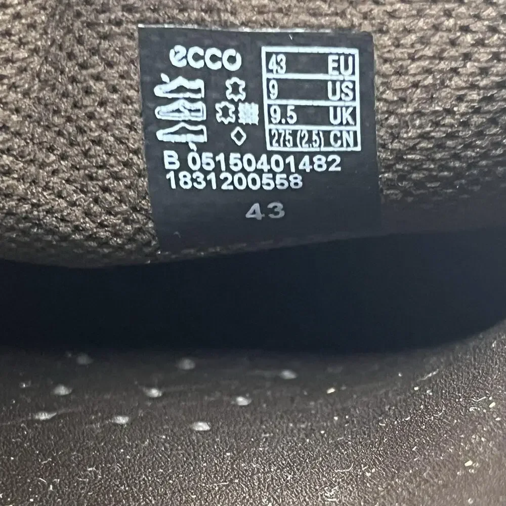 ECCO New Jersey Loafers Oxford Men Size 9 Brown Leather Comfort Square Toe Shoes